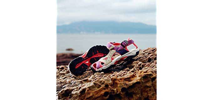 Clorts Women's Lightweight Athletic Sandal Outdoor Seaside Water Sneaker Pink SD-202B US7 3 of 6