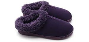 Womens Warm Slippers for Indoor and Outdoor with Hard Bottom Rubber Soles